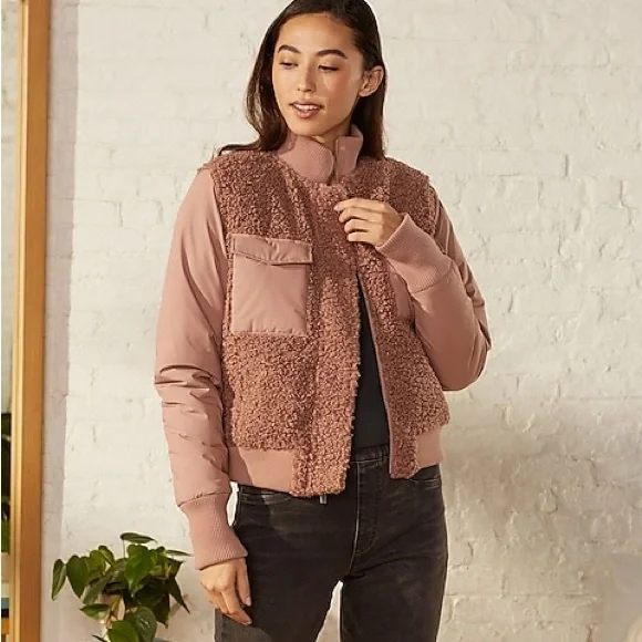 UpWest Pink Sherpa bomber Jacket new no tags UW1 - Picture 6 of 7